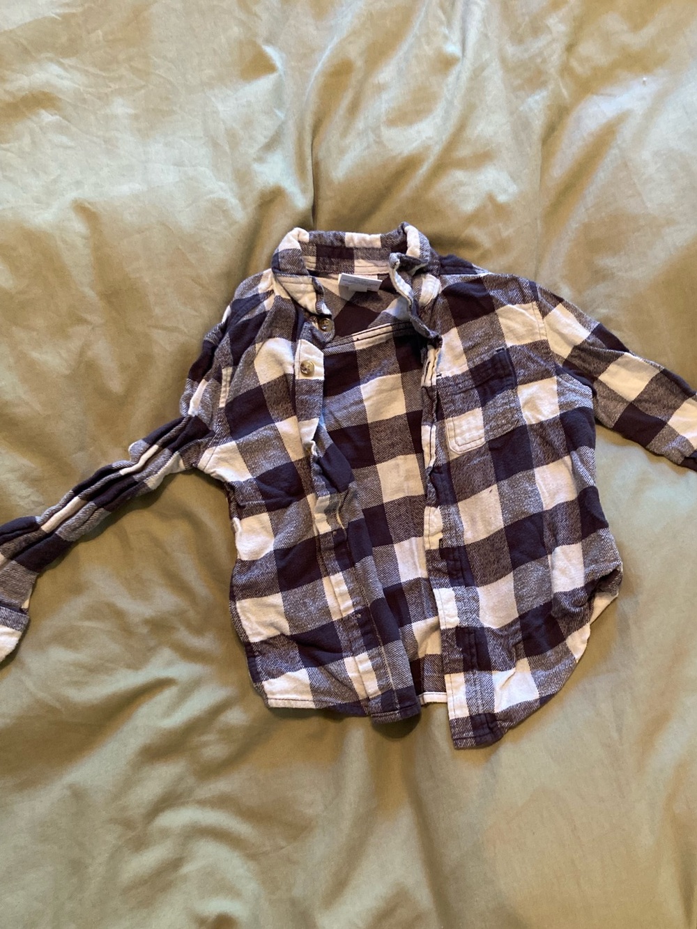 Children's Jumping Beans 3T dark grey and white Plaid Button-Up Shirt